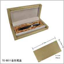 Caixa de conjunto de caneta com logotipo gravado a laser pesado dourado elegante caixa dourada